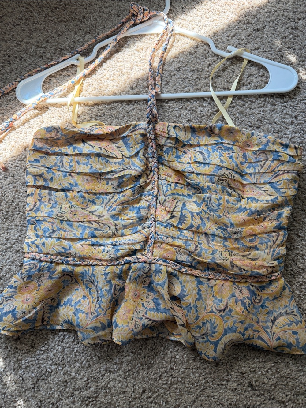 Veronica Beard Yellow, Blue & Pink Floral Top